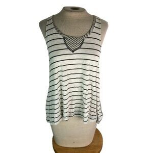 By Corpus Striped Tank Top Cream Gray M Medium